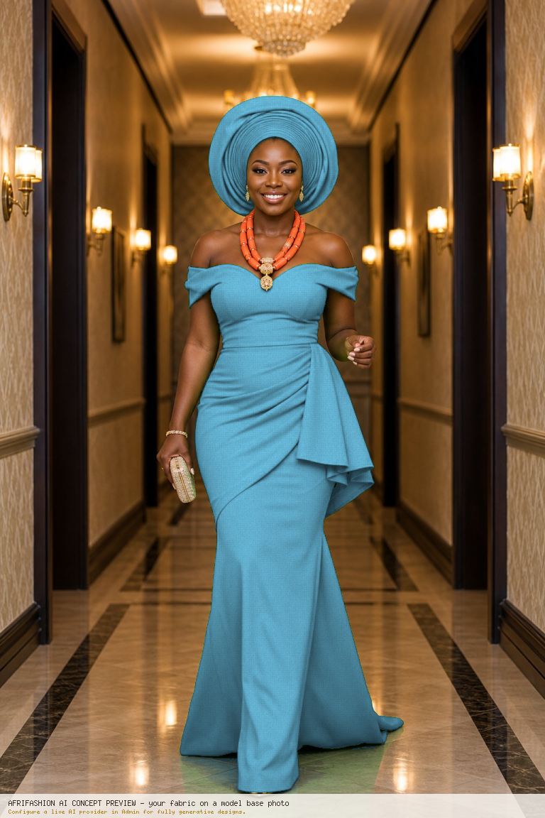 One-Shoulder Aso-ebi Gown